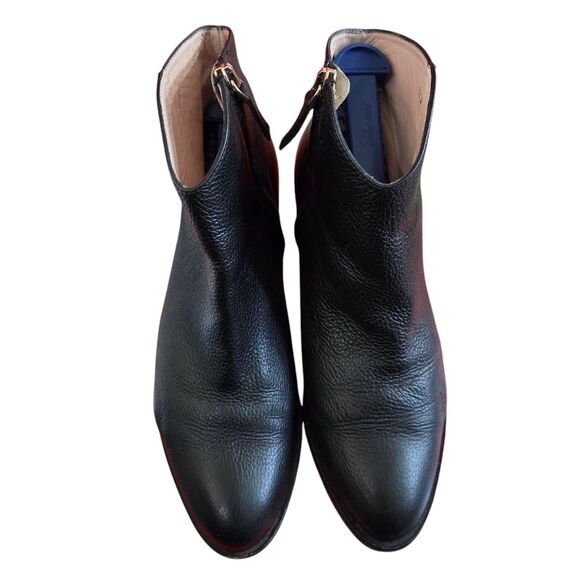 Furla Made In Italy Black Leather Ankle Boots Booties Size 37.5 - Picture 7 of 14